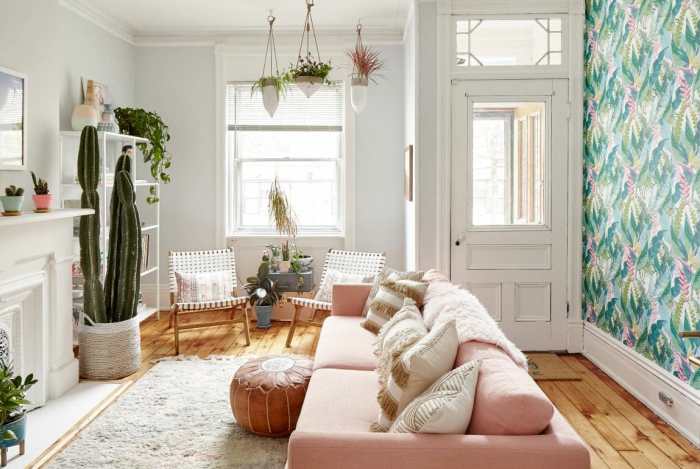 How to decorate a living room boho style