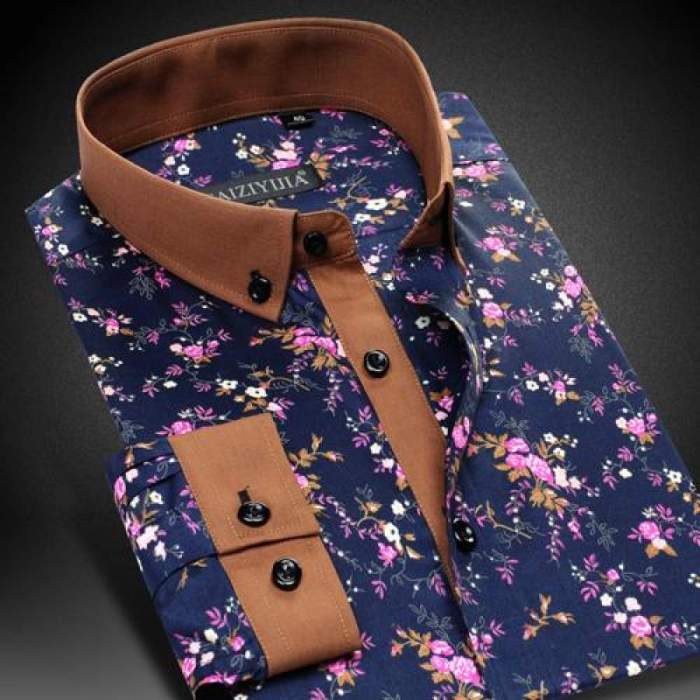 Mens floral print dress shirt