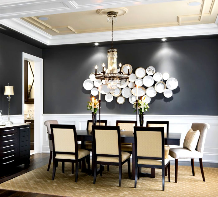 How to decorate a big dining room wall