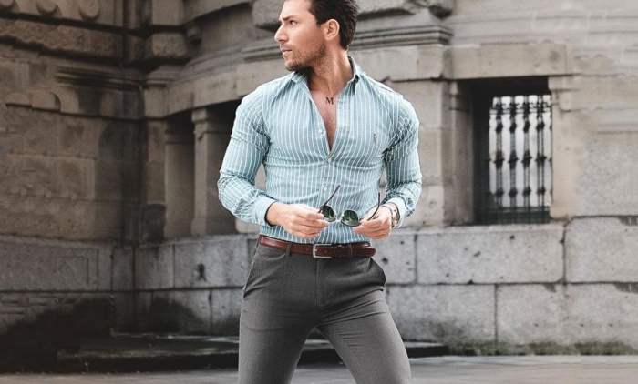 Tight dress shirt men